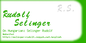 rudolf selinger business card